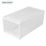 HOME COORDY 押入ケース 深型 ホワイト／クリア サイズ 幅39×奥行き74×高さ30cm