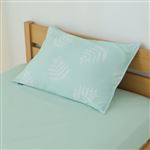 HOME COORDY 綿混 プリント まくらカバー（グリーン）43×63cmまくら用
