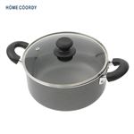 【ガス火専用】HOME COORDY フッ素コート両手鍋 22cm