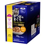 【ペット用】トップバリュ キャットフード パウチ かつお＆まぐろ チキン入り 高齢猫用 70g×12個