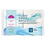トップバリュ 水に流せるやわらかポケットティシュー 抗菌 大 10組（20枚）x20個