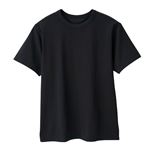 （メンズ）PEACE FIT（ピースフィット）Silky FACT コットン 半袖 クルーネック Tシャツ（クロ）サイズ L