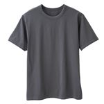 （メンズ）PEACE FIT（ピースフィット）Silky FACT コットン 半袖 クルーネック Tシャツ（チャコールグレー）サイズ L