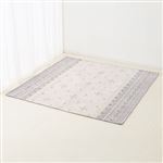 HOME COORDY シェニール ジャカード織ラグ（グレー）185×185cm