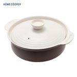 【IH対応】HOME COORDY 土鍋風 軽量鍋（ブラウン）27cm