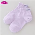 （キッズ）トップバリュ 履口バックロゴ丈長スニーカーソックス（ラベンダー）サイズ 19～21cm