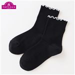 （キッズ）トップバリュ トップメロークルーソックス（ブラック）サイズ 22～24cm