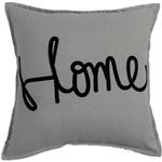 HOME COORDY クッションカバー 刺繍HOME（グレー）サイズ 45×45cm