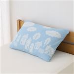HOME COORDY のびのびまくらカバーパイルジャガード ブルー 43×63cm まくら用