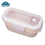 HOME COORDY ふんわり盛れるシンプルランチボックス2段 ピンク 600ml