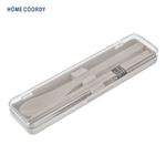 HOME COORDY スリムスプーン＆お箸セット（グレージュ）サイズ 18.5cm