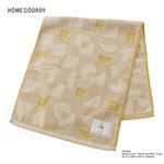 HOME COORDY フェイスタオル プー 幾何柄（ベージュ）34×80cm