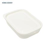 HOME COORDY フタをしたままレンジ保存容器 長方形 浅型 550ml 2個入 ホワイト