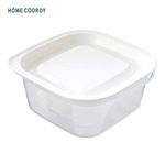 HOME COORDY フタをしたままレンジ保存容器 正方形 270ml 4個入 ホワイト