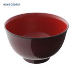 HOME COORDY 会津塗汁椀（羽反総木目）紅溜内朱