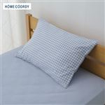 HOME COORDY リサイクルポリエステルまくらカバー ブルー チェック 43cm×63cmまくら用