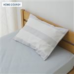 HOME COORDY 綿混プリントまくらカバー ライトグレー 43cm×63cmまくら用