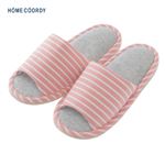 HOME COORDY 洗えるニット外縫いスリッパ（ピンク）サイズ M