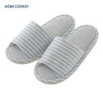 HOME COORDY 洗えるニット外縫いスリッパ（グレー）サイズ M