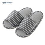 HOME COORDY 洗えるニット外縫いスリッパ（ダークグレー）サイズ M