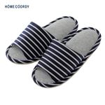HOME COORDY 洗えるニット外縫いスリッパ（ネイビー）サイズ M