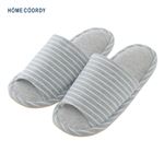 HOME COORDY 洗えるニット外縫いスリッパ（グレー）サイズ L