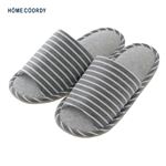 HOME COORDY 洗えるニット外縫いスリッパ（ダークグレー）サイズ L