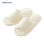 HOME COORDY 洗えるタオル地スリッパ 外縫い（アイボリー）M