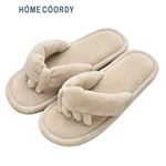 HOME COORDY 5本指開放スリッパ グレージュ M