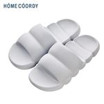 HOME COORDY 部屋でも履けるもこもこサンダル ブルー M