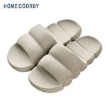 HOME COORDY 部屋でも履けるもこもこサンダル L グレージュ