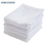 HOME COORDY パックタオル フェイスタオル4枚組（白）32×75cm