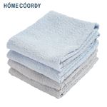 HOME COORDY パックタオル フェイスタオル4枚組（カラー）無地アソート 32×75cm