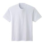 （メンズ）ピースフィット Silky FACT コットン半袖ジャケットスタイルシャツ（シロ）サイズ L