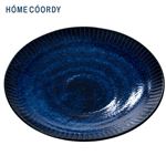 HOME COORDY 美濃焼 丸皿25cm〈紺渕十草〉
