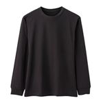 （メンズ）ピースフィット SilkyFACT コットン長袖クルーネックシャツ（クロ）サイズ L