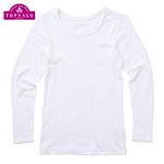 （キッズ）トップバリュ オーガニック綿 長袖丸首（無地）（ホワイト）サイズ 130cm