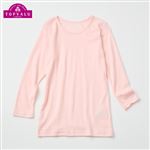（キッズ）ピースフィット WARM コットン 9分丈（衿広め）（ピンク）サイズ 110cm