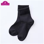 （キッズ）ピースフィット WARM クルーソックス トップ起毛（ブラック）サイズ 19～21cm