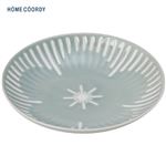 HOME COORDY 波佐見焼 丸皿 15.5cm（花十草）グレー