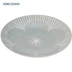 HOME COORDY 波佐見焼 丸皿 21.5cm（花十草）グレー