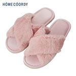 HOME COORDY フェイクファースリッパ ピンク L