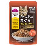【ペット用】トップバリュ キャットフード パウチ かつお＆まぐろ グレインフリー サーモン入り 70g