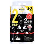 トップバリュベストプライス ブラックパンダプリント トイレットペーパー ダブル 50m＋5m×12個