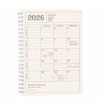 マークス【2026年1月始まり】ノートブックカレンダー・S・縦型 マンスリーブロック 月曜始まり（アイボリー）B