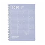マークス【2026年1月始まり】ノートブックカレンダー・S・縦型 マンスリーブロック 月曜始まり（パープル）B6