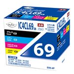 日本ナインスター Myink IC4CL69 エプソン用互換インク E69－4P（4本パック 顔料ブラック増量タイプ）