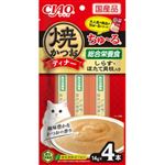 【ペット用】いなばペットフード CIAO 焼かつおディナーちゅ～る しらす・ほたて貝柱入り 14g×4本