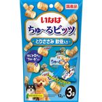 【ペット用】いなばペットフード いなば ちゅ～るビッツ とりささみ軟骨入り 12g×3袋
