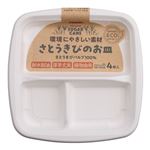 サンナップ さとうきびのお皿仕切付き 小 4枚